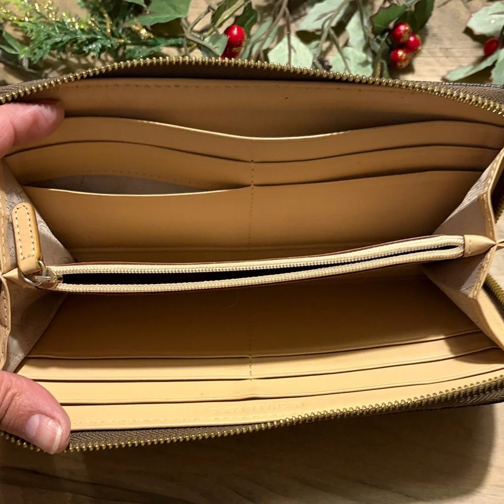 Michael Kors Dark Brown Wallet with Gold Accents - Picture 4 of 4